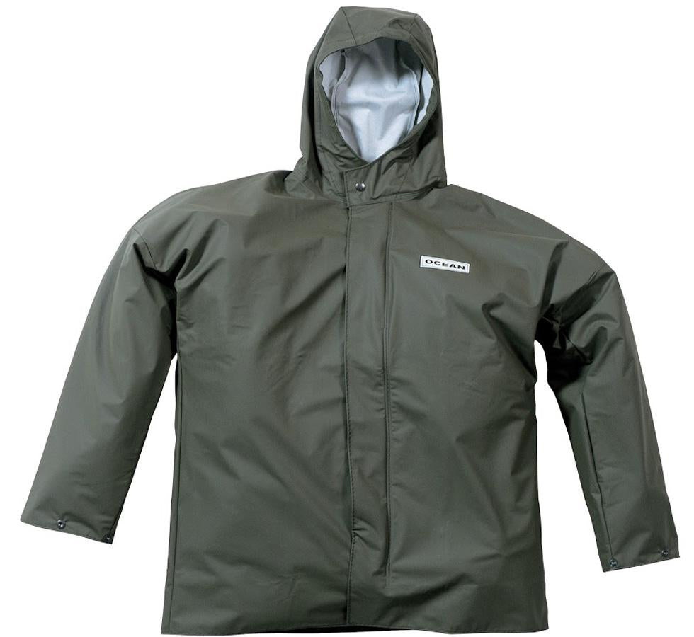 Olive Coloured Ocean Comfort Heavy Jacket Buttoned Up - Sentinel Laboratories Ltd