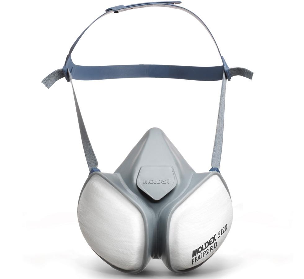 White and Grey 5120 Moldex Compact Mask Single, White Background - Sentinel Laboratories Ltd