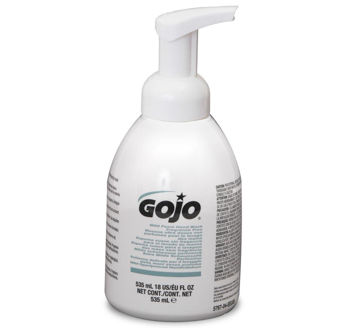 White and Black Label Pump Bottle of 5767-04 GOJO® Mild Foam Handwash Fragrance Free, 535ml - Sentinel Laboratories Ltd