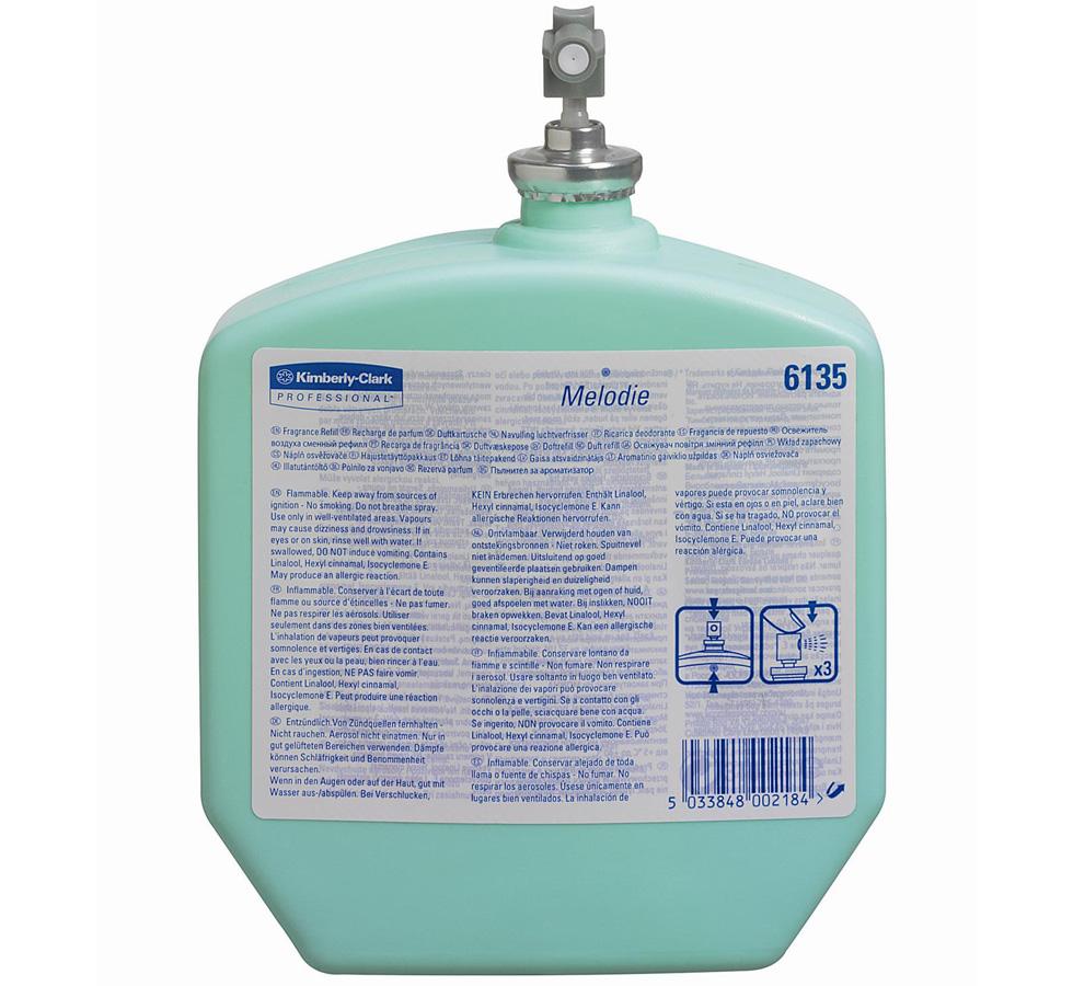 a Light Green Bottle of 6135 KIMBERLY-CLARK PROFESSIONAL* MELODIE Air Care, 310ml, Regular Refill Spray Top - Sentinel Laboratories Ltd