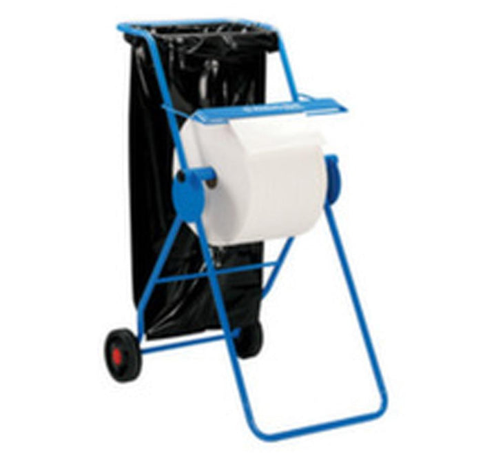 Blue 6155 KIMBERLY-CLARK PROFESSIONAL* Mobile Wiper Dispenser and Black Bin, Large White Roll - Sentinel Laboratories Ltd