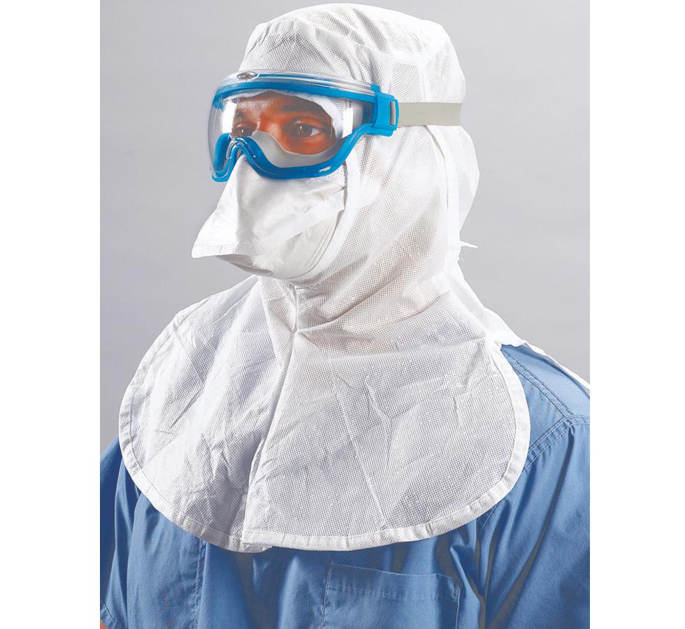 A Man Wearing Blue Lab Coat with White 62483 KIMTECH PURE* M3 Sterile Pouch Face Mask and Head Cover and Blue Protective Goggles - Sentinel Laboratories Ltd