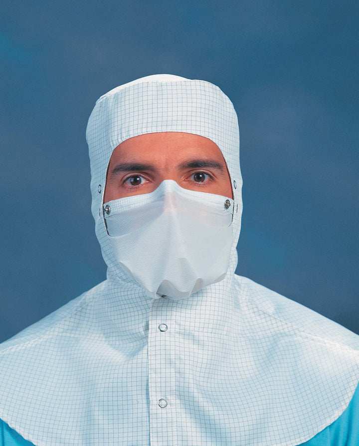 A Man Wearing a White 62757 Veil with Mask