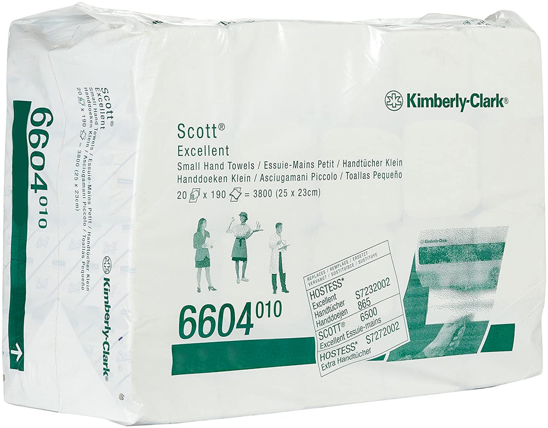 A White and Green Case of 6604 Scott Small Paper Hand Towels