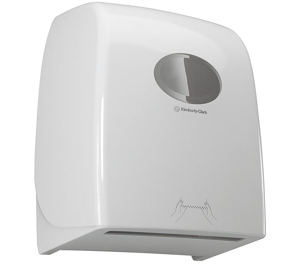 A Single White Paper 6959 AQUARIUS* Rolled Hand Towel Dispenser - White - Sentinel Laboratories Ltd