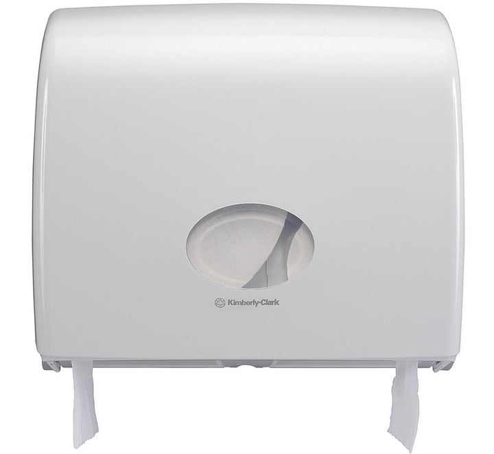 Single 6991 AQUARIUS* Toilet Tissue Dispenser, Midi Jumbo Non-Stop - White Rolls and Design - Sentinel Laboratories Ltd