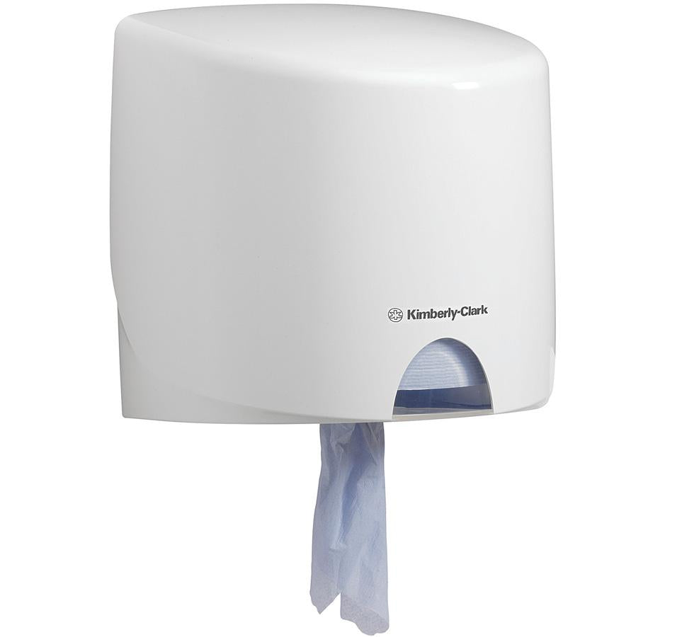 Full 7018 AQUARIUS* Roll Control Wiper Dispenser - White - Blue Wipers - Sentinel Laboratories Ltd