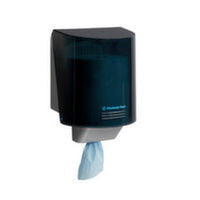 A Tinted, Grey 7087 KIMBERLY-CLARK PROFESSIONAL* Centrefeed Roll Dispenser With a Blue Paper Roll Inside - Grey - Sentinel Laboratories Ltd