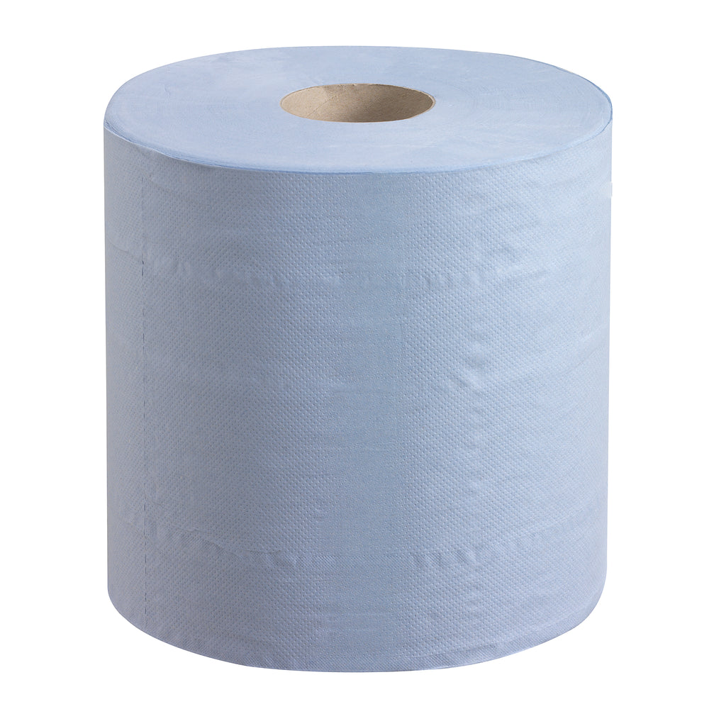 A Single Blue 7277 WYPALL* L20 ESSENTIAL Wiper Roll - CENTREFEED ROLL, BLUE, 6 ROLLS - Sentinel Laboratories Ltd