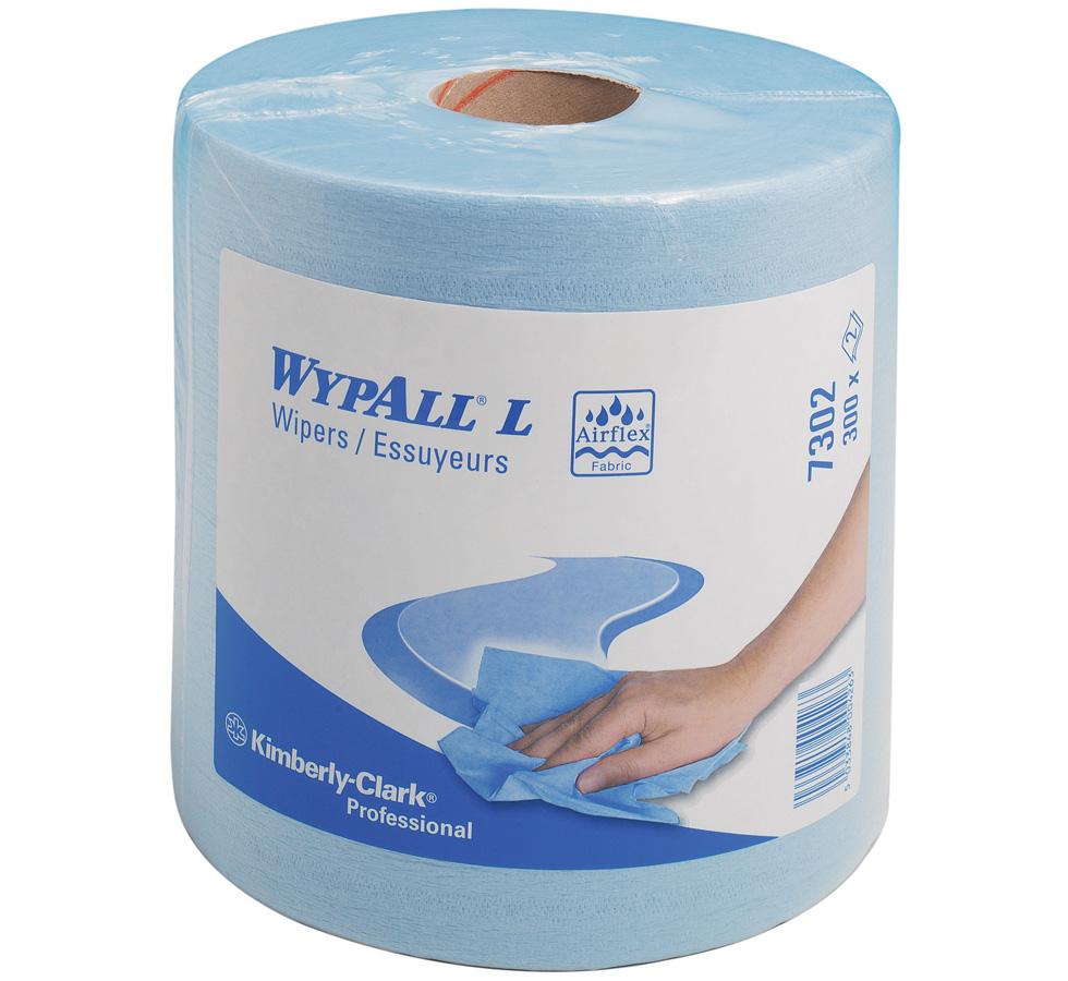 Single Paper 7302 WYPALL* L20 Extra Wipers, Centrefeed Roll, Blue - 6 Rolls - Sentinel Laboratories Ltd