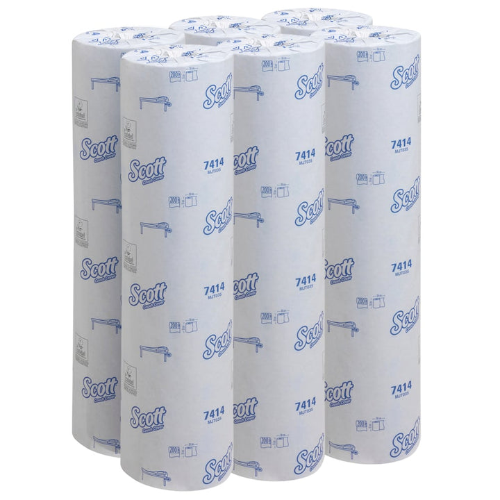 A White and Blue 12 Roll Multipack of 7414 Scott Extra Couch Covers