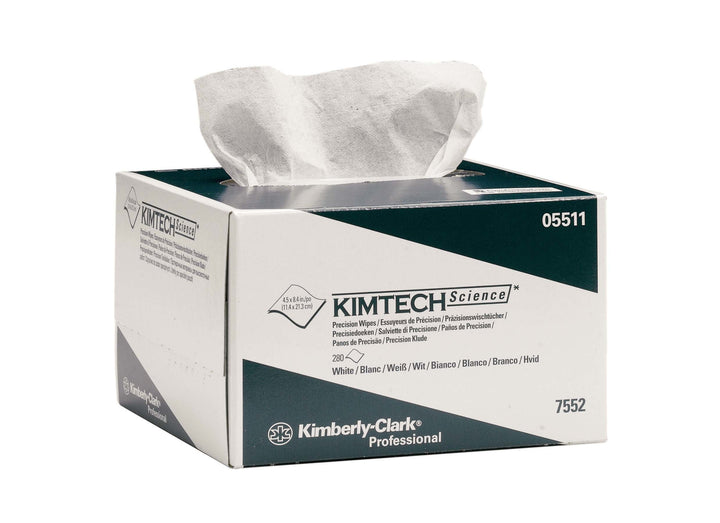 An Open Box of White 7552 KIMTECH SCIENCE* Precision Wipers, 21.3cm x 11.4cm - Sentinel Laboratories Ltd
