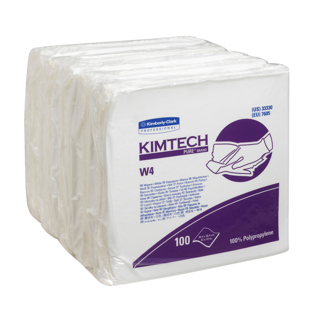 Several White and Purple Packs of 7605 KIMTECH PURE* CL4 Dry Wipers, 30.4cm x 30.4cm - Sentinel Laboratories Ltd