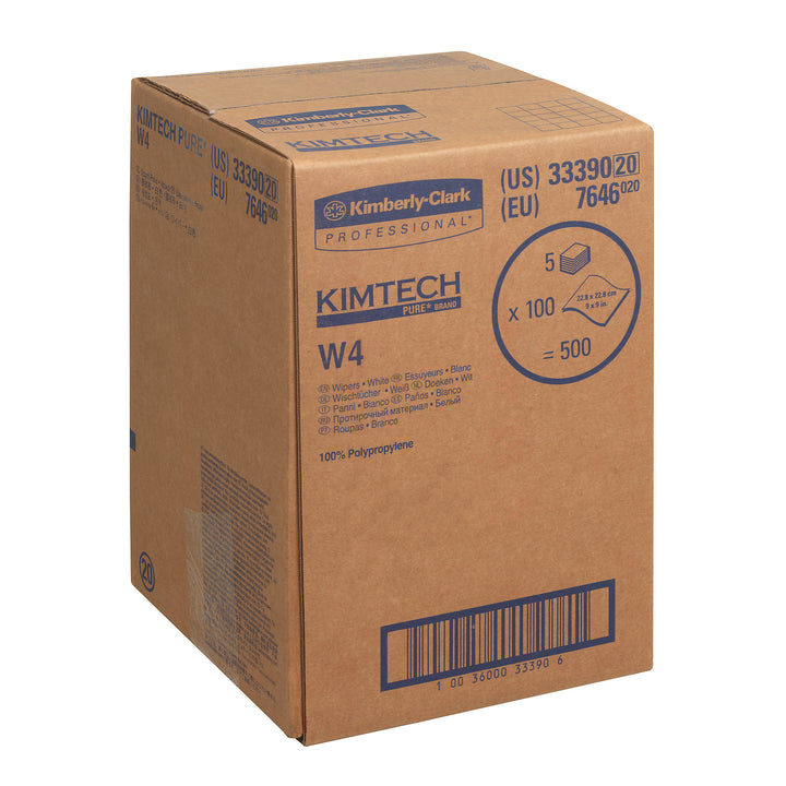 A Brown Case of Paper 7646 KIMTECH PURE* CL4 Dry Wipers, 22.8cm x 22.8cm - Sentinel Laboratories Ltd