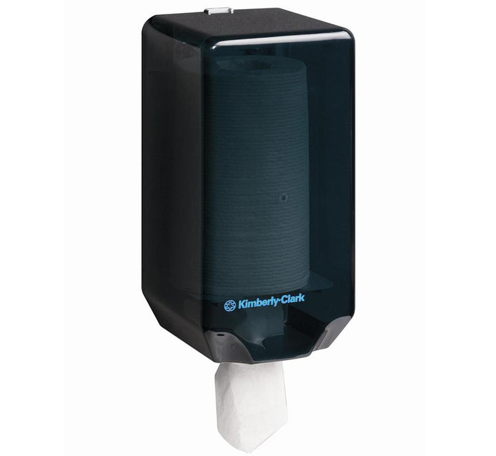 Full 7905 KIMBERLY-CLARK PROFESSIONAL* Mini Centrefeed Roll Dispenser - Black - White Roll - Sentinel Laboratories Ltd