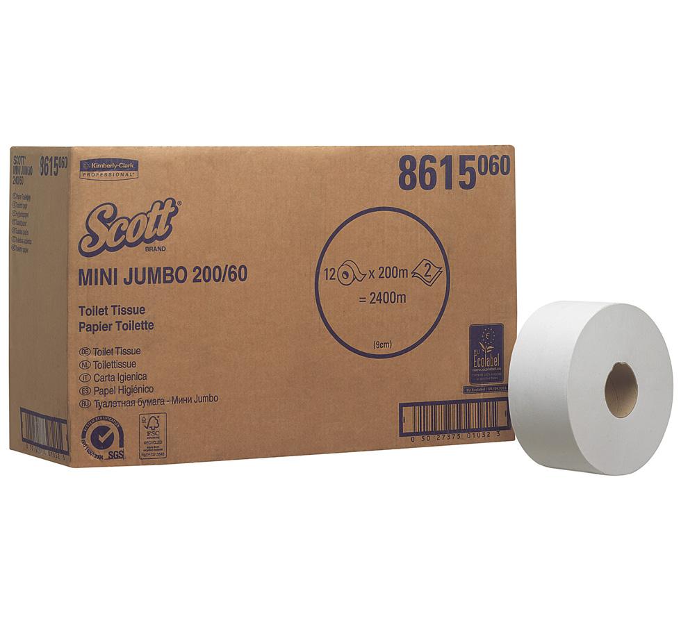 Box of 8615 HOSTESS* White Toilet Tissue, Jumbo, 200m - Brown Cardboard Box with Dark Blue Text/Design- Sentinel Laboratories Ltd