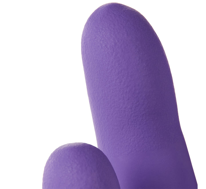 A Close Up View of a 90625 Purple Nitrile Glove