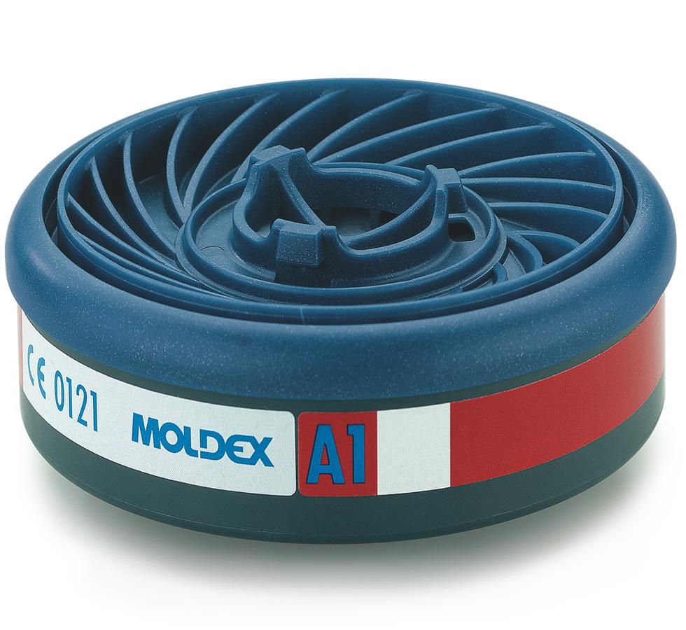 Navy, red and white Moldex 9100 A1 Organic Gas Filter Cartridge - Sentinel Laboratories Ltd
