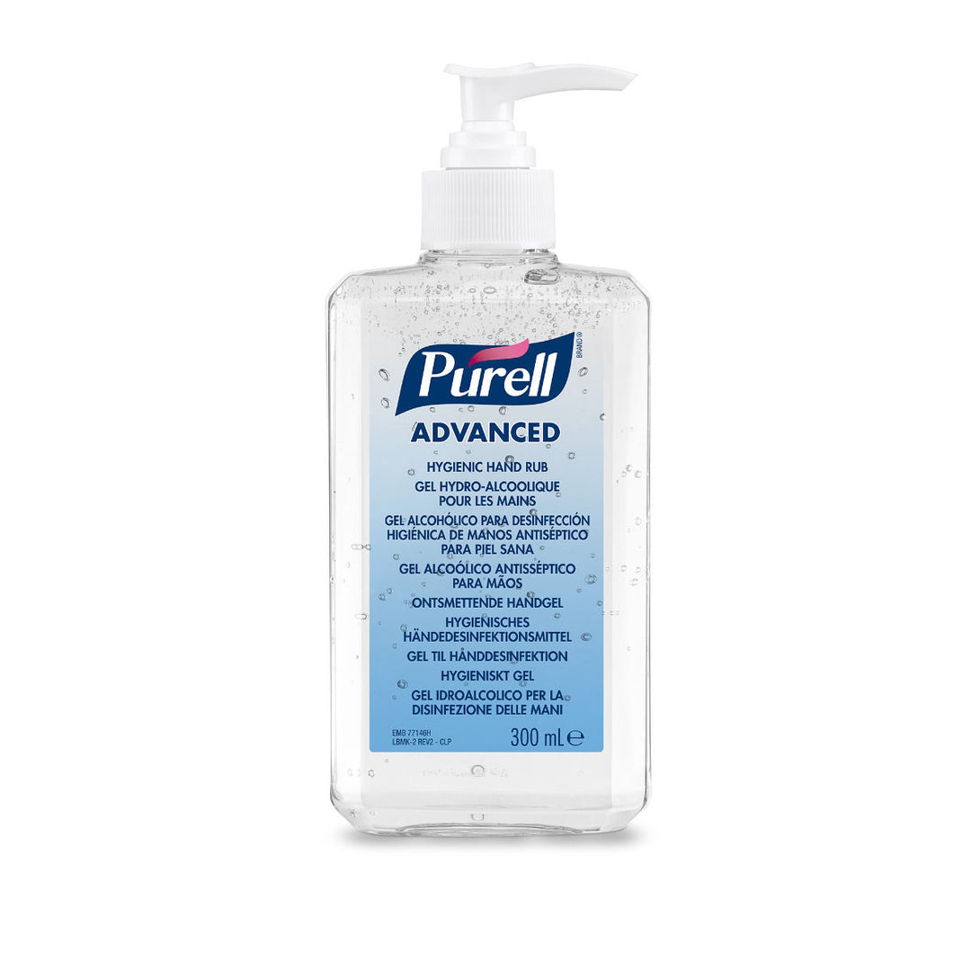 A Clear Pump Bottle of Purell 9663-12 Hygienic Hand Rub
