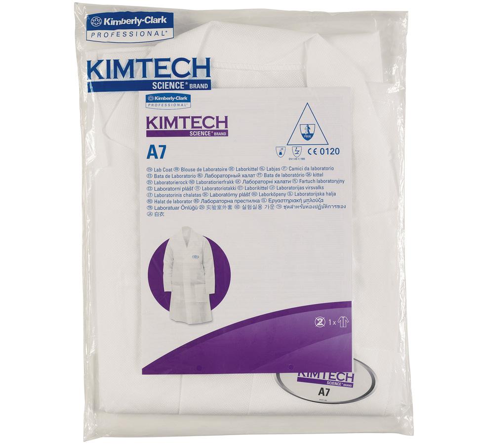 A White, Purple and Blue Pack of a White KIMTECH SCIENCE* A7 Lab Coat - Sentinel Laboratories Ltd