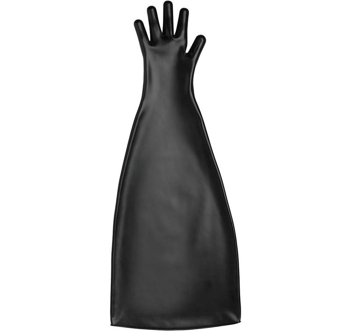 A Single Long Cuff Black AlphaTec® 85-504/85-505 EPDM Mediumweight Gauntlets 12" Port, 800mm Length - Sentinel Laboratories Ltd