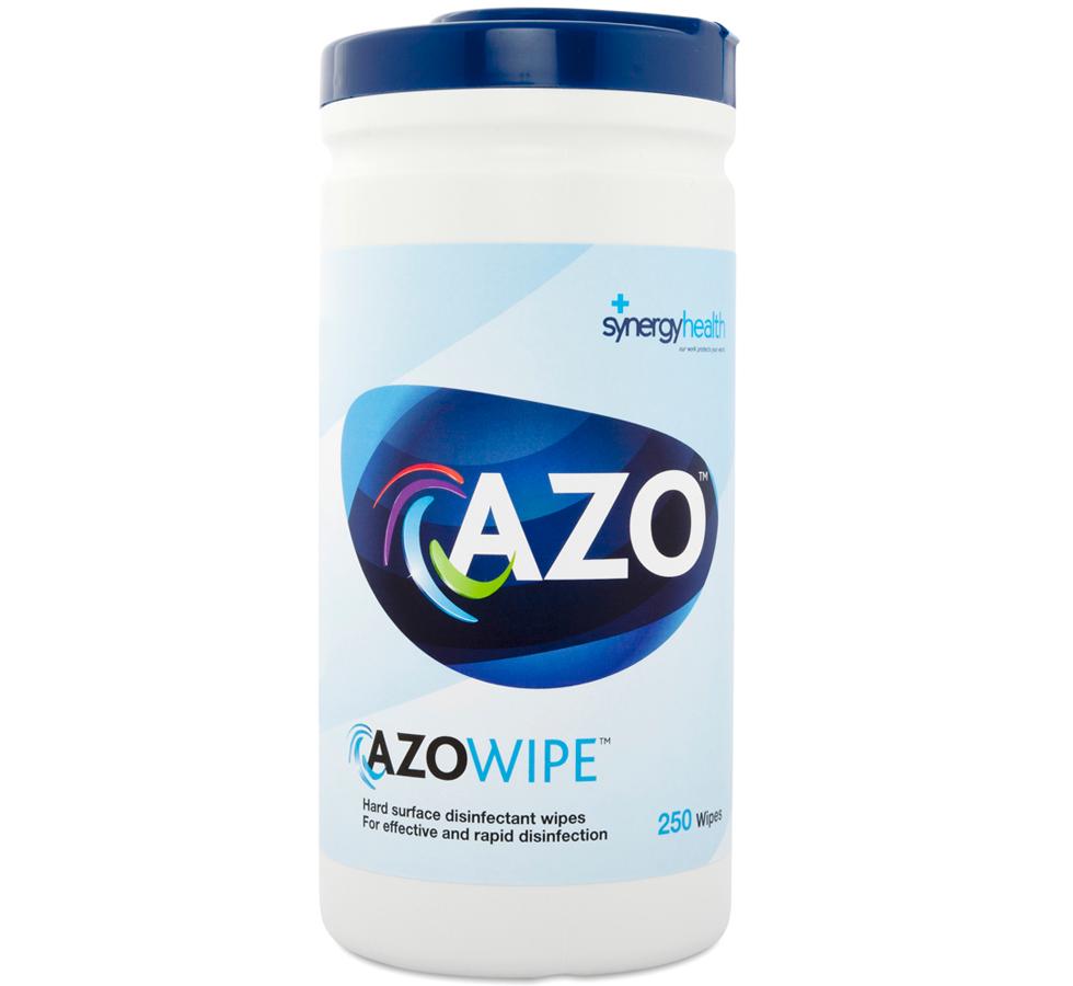 Tub of 81103 AZOWIPE™ Alcohol Disinfectant Wipes - Case of 12 Tubs of 200 wipes - Blue and White Design -  Sentinel Laboratories Ltd