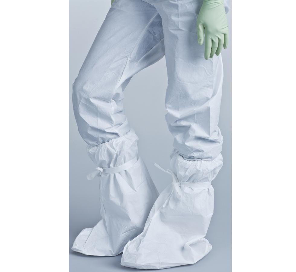 Person wearing BioClean-D™ Non-Sterile White Overboot - Sentinel Laboratories Ltd