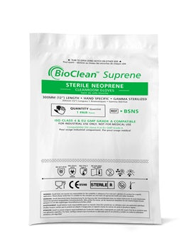BioClean SUPRENE™ Sterile 300mm Length Neoprene Gloves