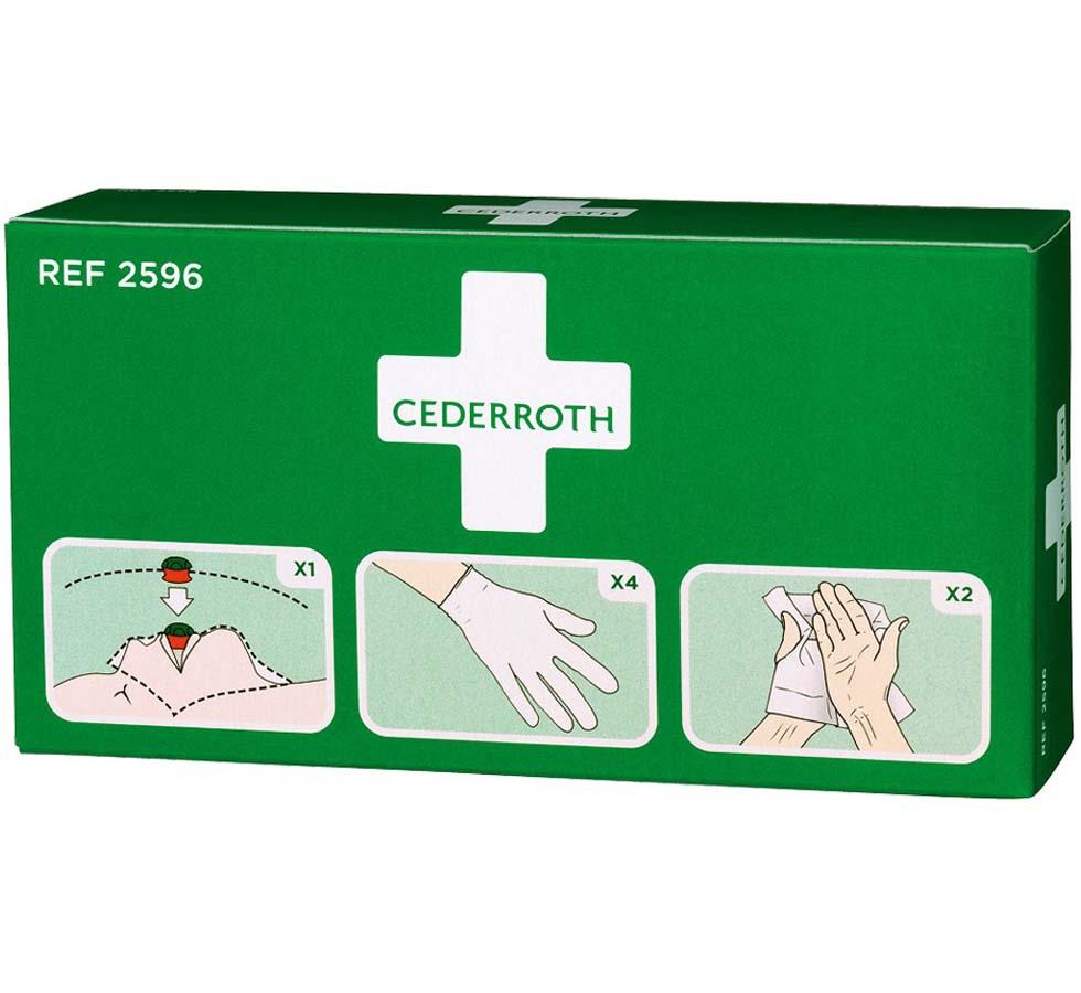 Green and White Cederroth Resuscitation Protection Kit - Diagrams - Sentinel Laboratories Ltd