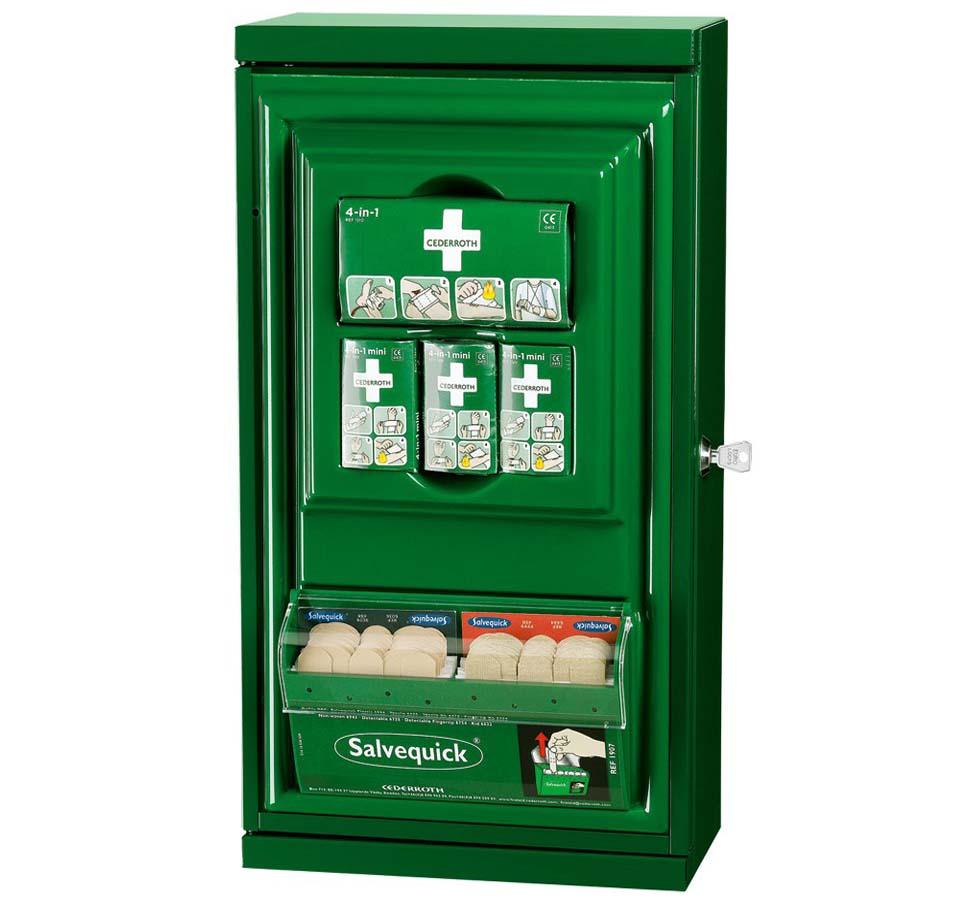 Green and White Cederroth Mini First Aid Cabinet - Sentinel Laboratories Ltd