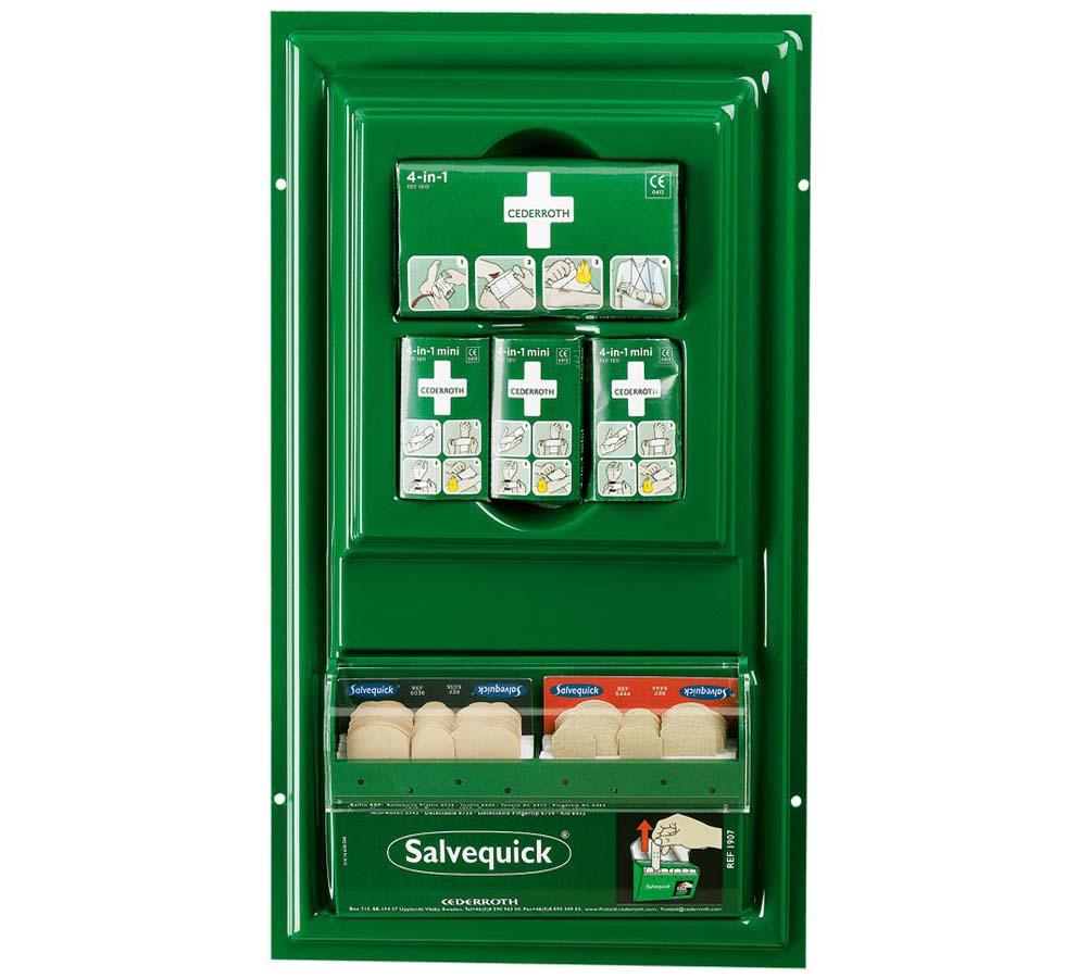 Green and White Cederroth Mini First Aid Panel - Sentinel Laboratories Ltd