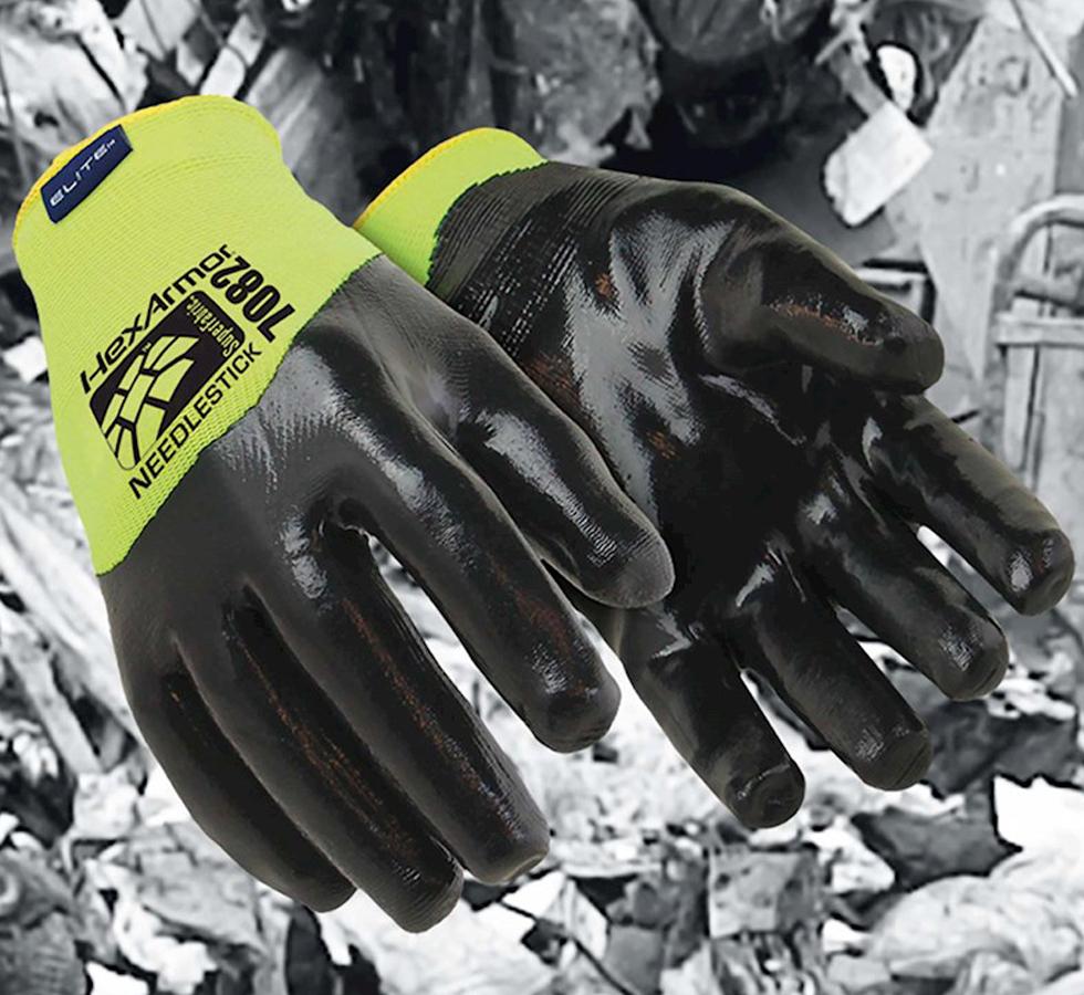 A Pair of Fluorescent Green and Shiny Black HexArmor® SharpsMaster® HV™ 7082 Gloves - Sentinel Laboratories Ltd