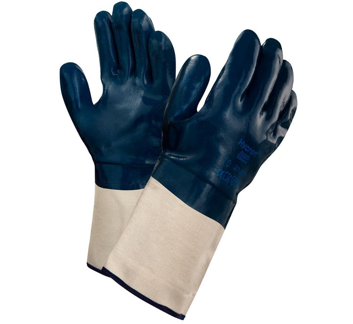 A Pair of Dark Navy HYCRON® 27-810 Gloves with Long Cream Cuffs - Sentinel Laboratories Ltd