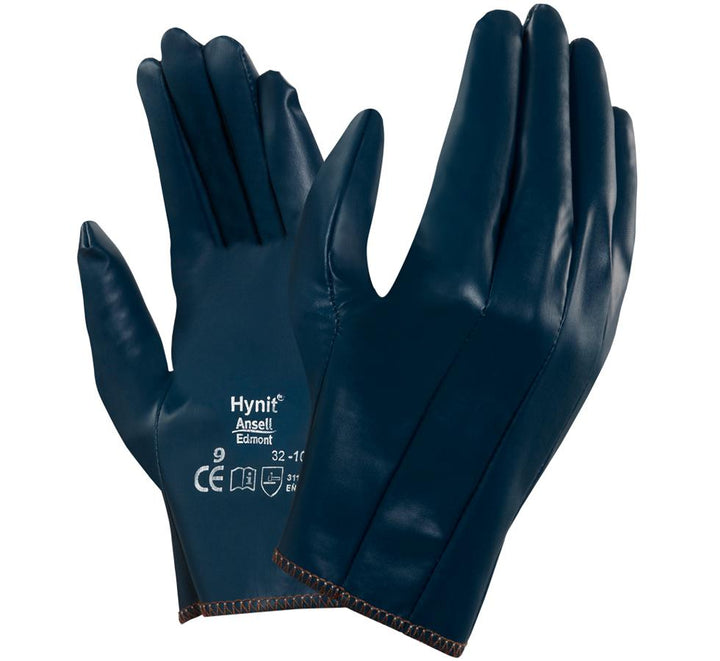 A Pair of Dark Navy HYNIT® 32-105 Gloves with White Lettering - Sentinel Laboratories Ltd