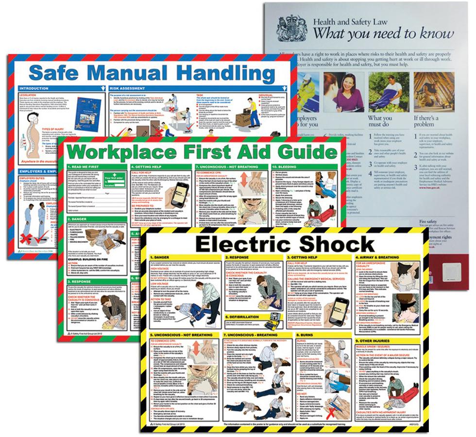 A Collection of Diagrams from a British Standard Compliant Comprehensive First Aid Compliance Pack - Sentinel Laboratories Ltd