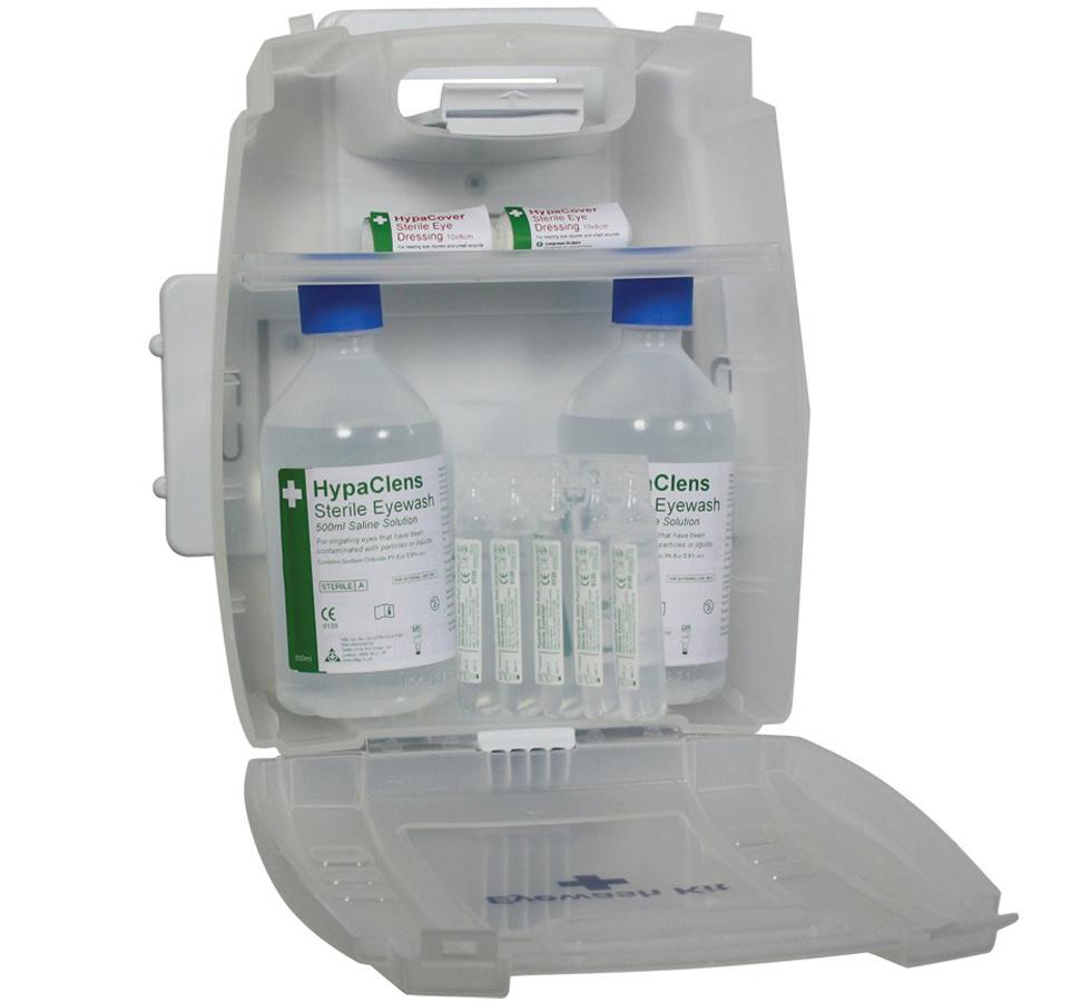 Clear Design Evolution Plus 2x500ml Eyewash Kit with 8 Eyewash Pods - HypaClens - Sentinel Laboratories Ltd