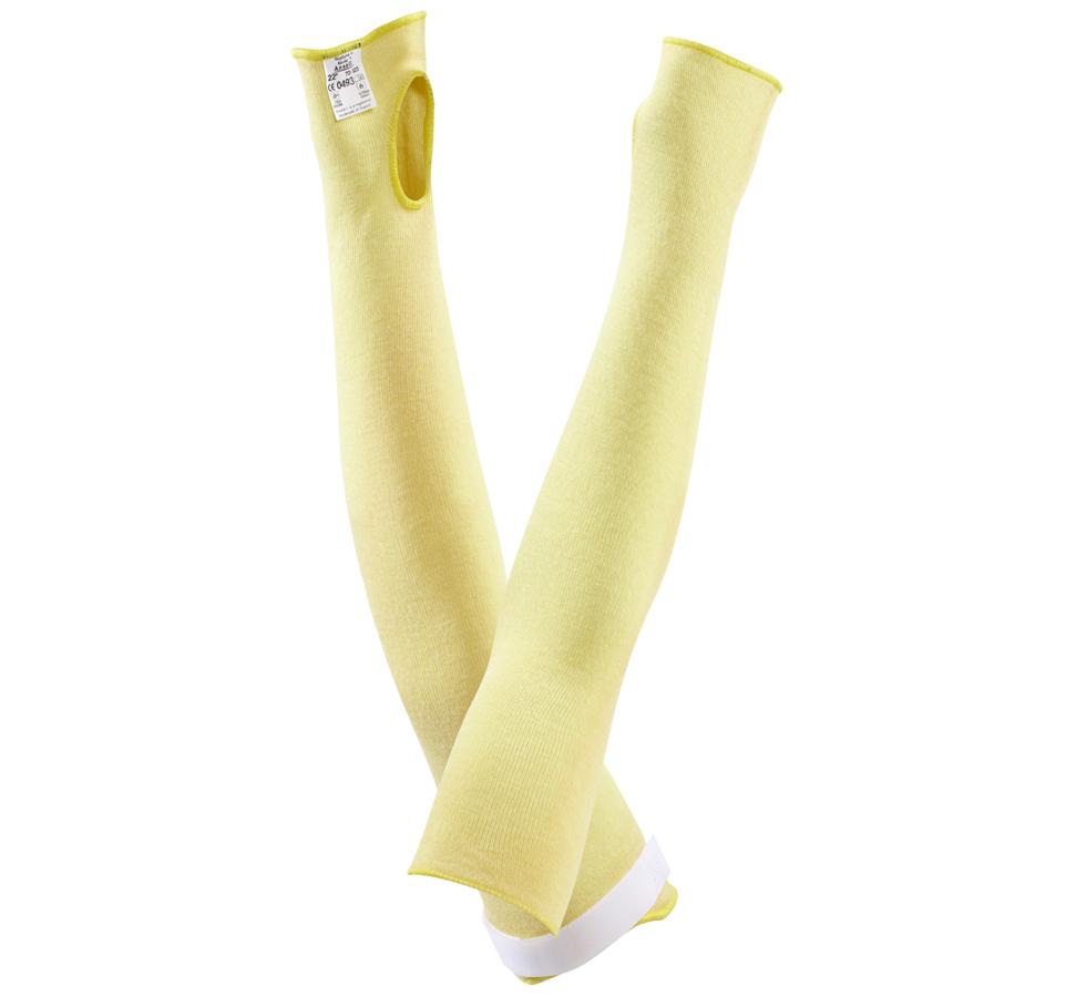 A Pair of Light Yellow Long Length HYFLEX® SLEEVES 70-123 - Sentinel Laboratories Ltd