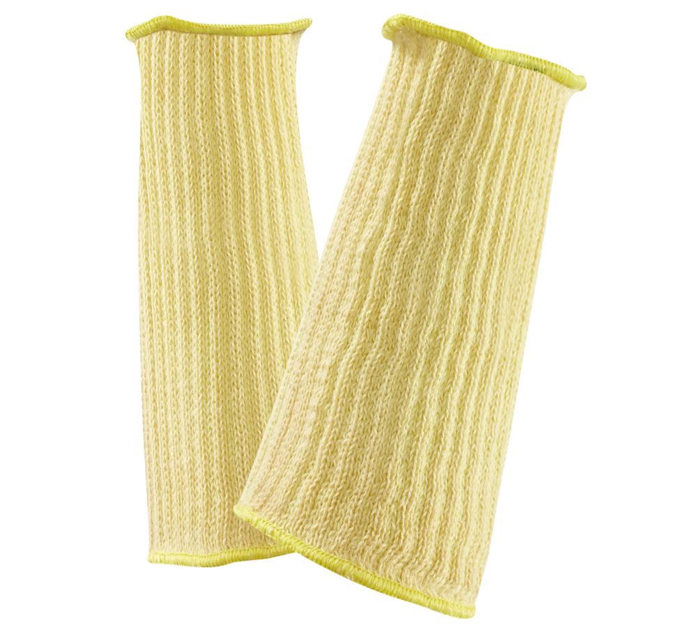 A Pair of Light Yellow Ribbed HYFLEX® SLEEVES 70-206 - Sentinel Laboratories Ltd