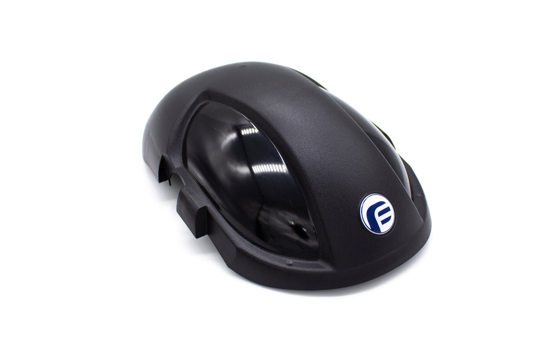 A Black, White and Blue PureFlo PF3000-03-080 Black Hard Hat Shell