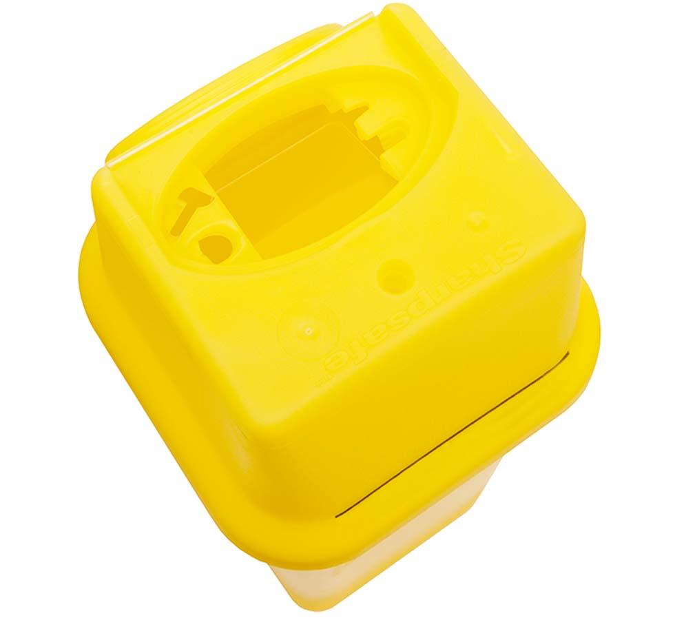 A Yellow Sharpsafe® 7 Litre Sharps Bin with Yellow Lid - Sentinel Laboratories Ltd