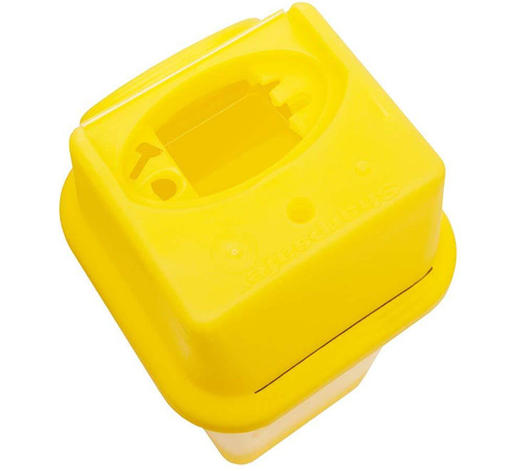 A Yellow Sharpsafe® 7 Litre Sharps Bin with Yellow Lid - Sentinel Laboratories Ltd