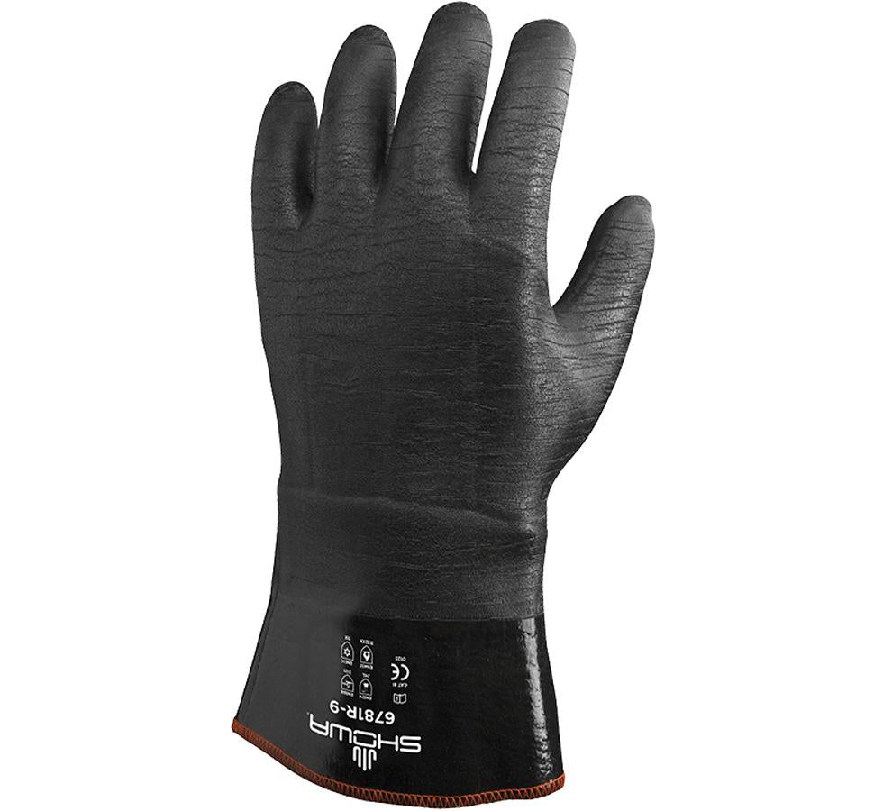 A Single Black and Dark Charcoal Grey Showa Best 6781R Insulated Neo Grab Heat Resistant Glove with White Lettering - Sentinel Laboratories Ltd