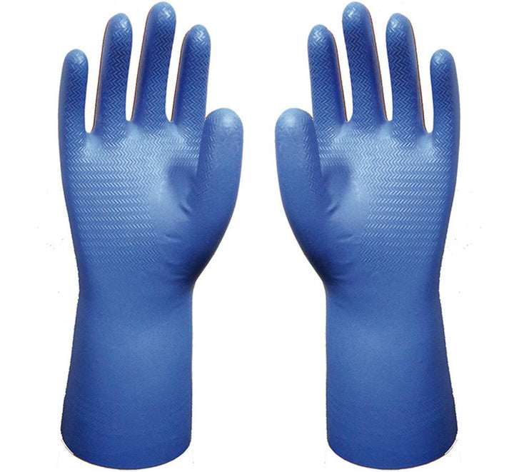 A Pair of Navy Showa Best 707 Nitri-Dex™ Long Cuff Gloves - Sentinel Laboratories Ltd