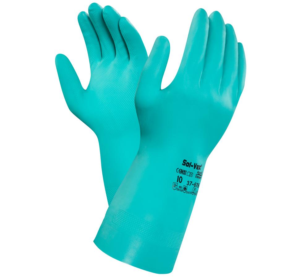 A Pair of Light Blue SOLVEX® 37-676 Long Length Cuff Gloves - Sentinel Laboratories Ltd