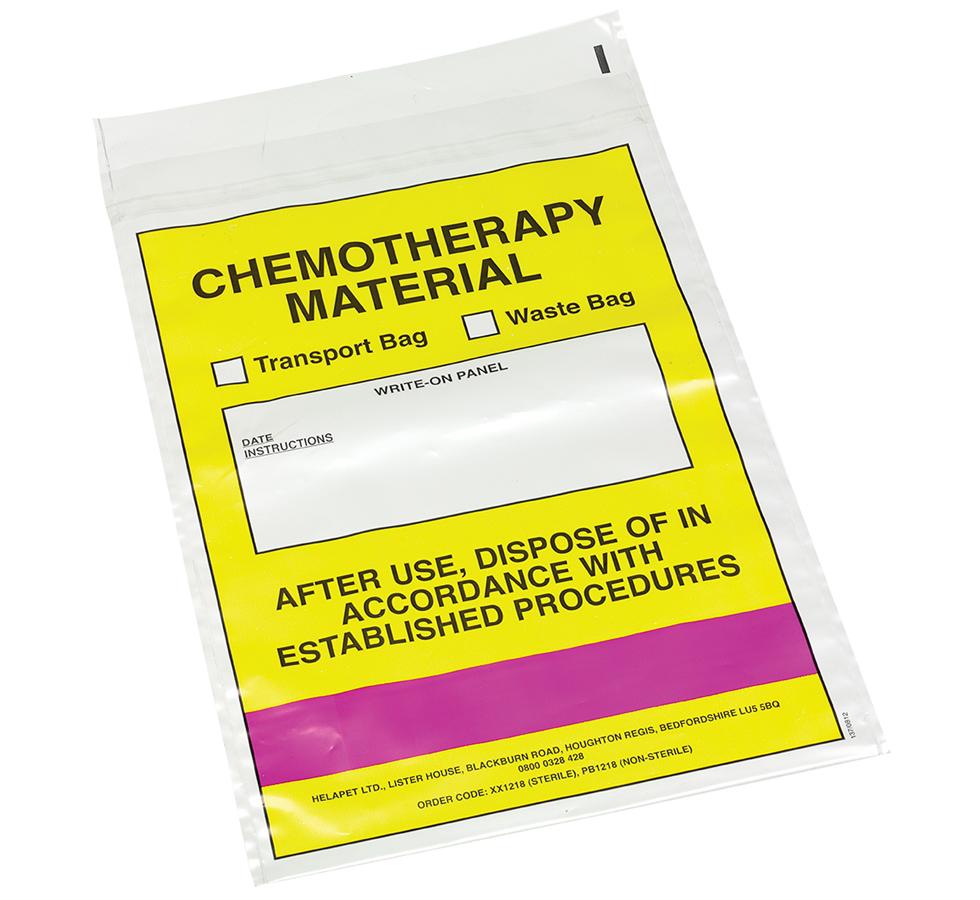 Sterile Chemo-Trans-Waste Bag with Yellow White and Purple Lable (400 Gauge) - Sentinel Laboratories Ltd