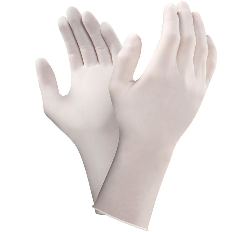 A Pair of White TOUCH N TUFF® 83-300 Long Length Cuff Gloves - Sentinel Laboratories Ltd