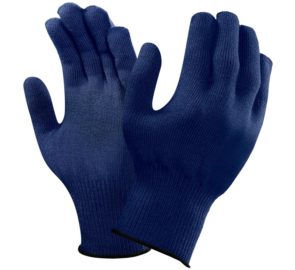 A Pair of Dark Navy Coloured Knitted VERSATOUCH® 78-102 Gloves with Black Beaded Cuffs - Sentinel Laboratories Ltd