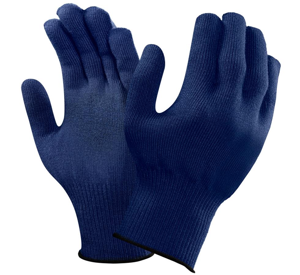 A Pair of Dark Navy Coloured Knitted VERSATOUCH® 78-103 Gloves with Black Beaded Cuffs - Sentinel Laboratories Ltd
