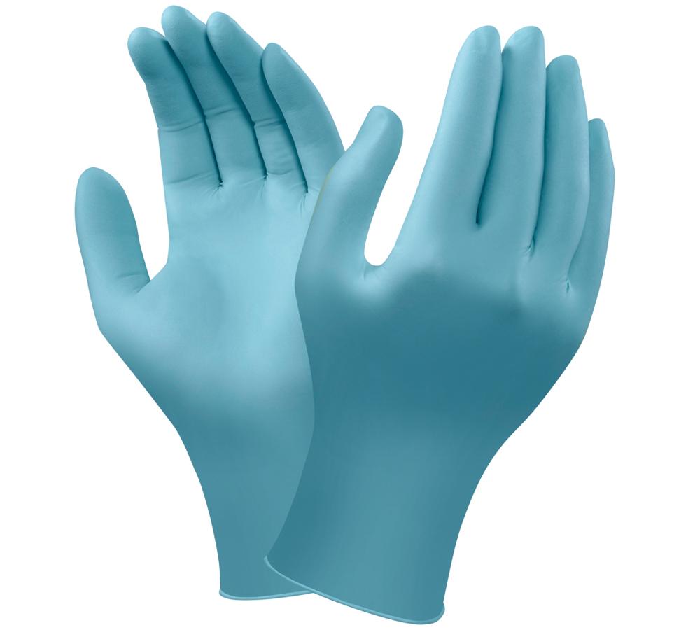 A Pair of Light Blue VERSATOUCH® 92-471 Nitrile Gloves - Sentinel Laboratories Ltd